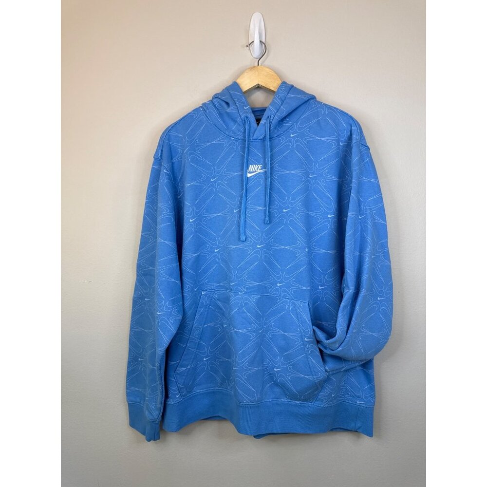 Nike Blue Graphic Hoodie XL 80% Cotton 20% Polyester With Kangaroo Pocket & Adju